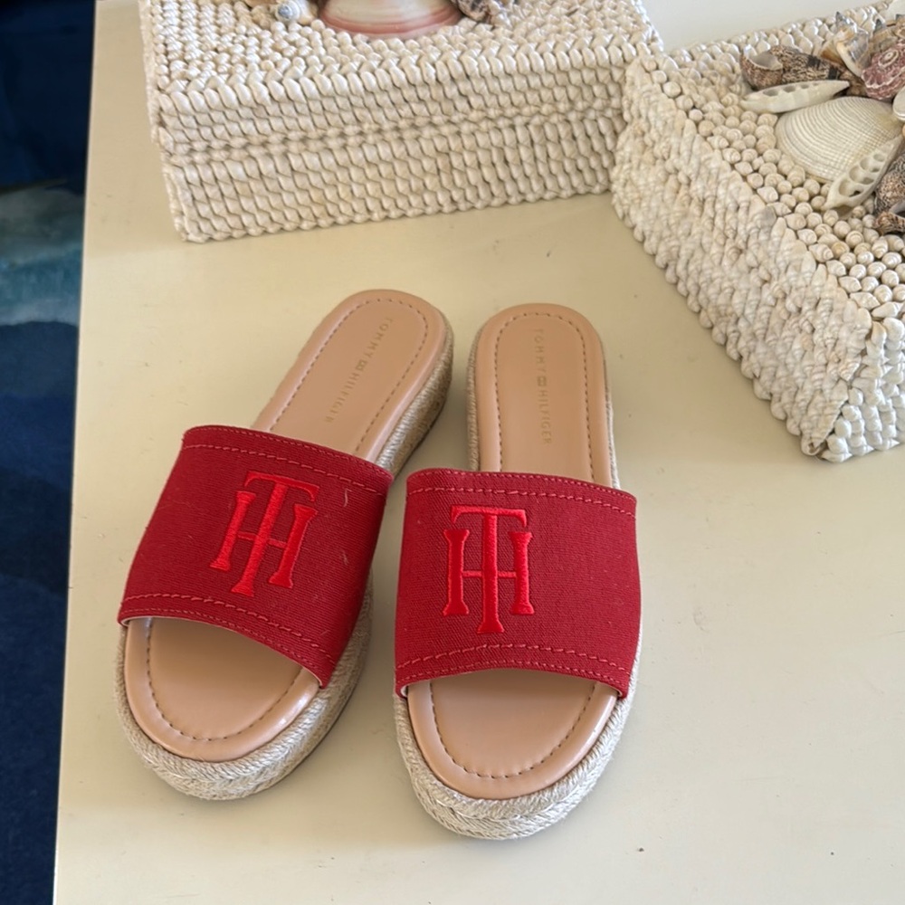 Tommy Hilfiger Red Sandals for Effortless Style